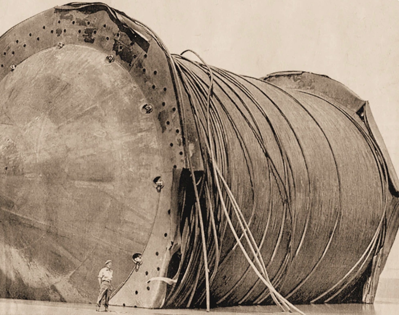 A conundrum on the beach at Greatstone used to lay the Pluto pipelines across the Channel. 